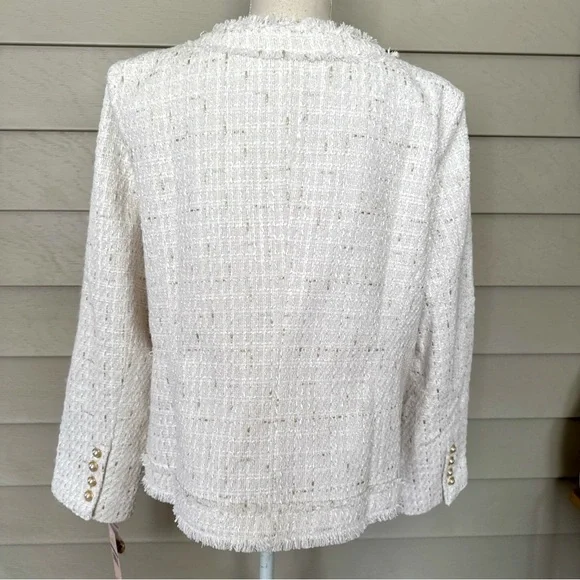 Nanette Lepore Elegant White Tweed Jacket size XL - Picture 2 of 9
